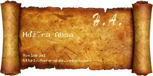 Héra Absa névjegykártya